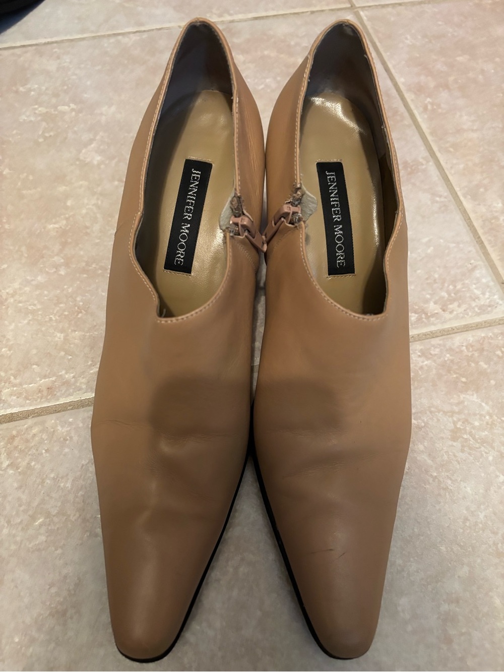 Jennifer Moore Tan Leather Heeled Boots